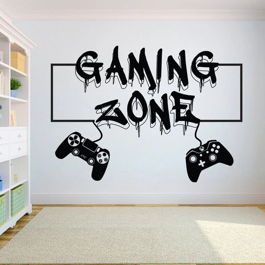 Gamer Wandtattoo Gaming Zone Controller Videospiel Vinyl Aufkleber