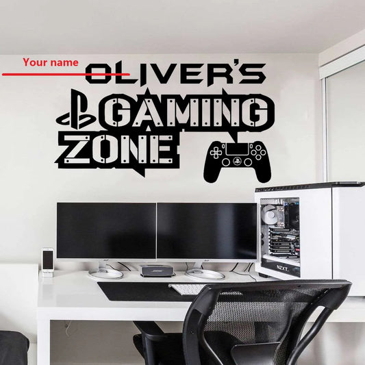 Anpassbare name Spiel zimmer wand aufkleber Internet cafe spiel studio Spiel fans raum dekoration vinyl wand aufkleber geburtstag geschenk YX01