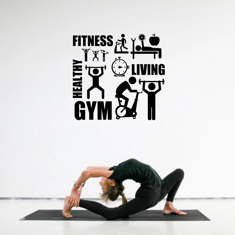 Übung Aufkleber Gym Wandtattoo Aufkleber Sport Motivation Fitness Gym Wandbild Kunst Aufkleber Heimdekoration