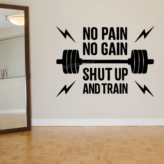 Gym Zitat Wand Aufkleber No Pain No Gain Gym Fitness Workout Sport Motivations Begriff Wand Aufkleber Gym Decor Vinyl Aufkleber wandbild B640