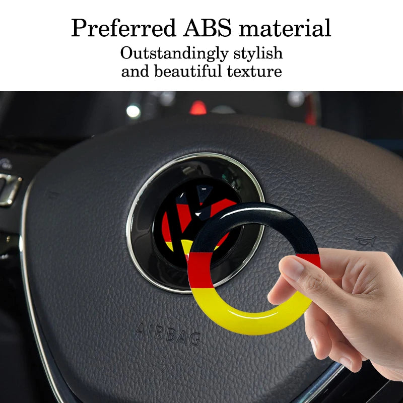 Für VW Golf 6 7 Polo 9N Passat B7 Tiguan Touran Magotan Lavida Scirocco Auto Lenkrad Trim Aufkleber Deutsche Flagge Stil Aufkleber