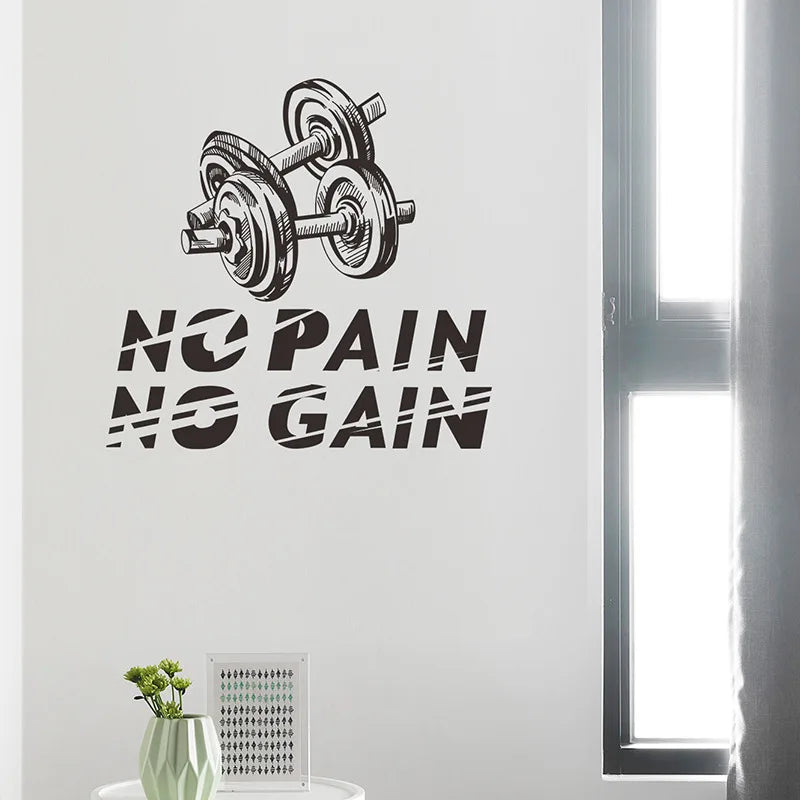 Sport Fitness Slogan Wand Aufkleber Gym Sport Zimmer Dekoration Hantel Individualität Decals Home Decor Selbst Klebe Tapete
