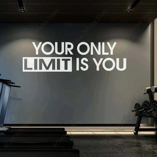 Ihre Einzige Grenze Ist Sie Zitate Gym Studio Decor Wand Aufkleber Home Gym Fitness Decals Motivations Training Tapete Wandmalereien 4890