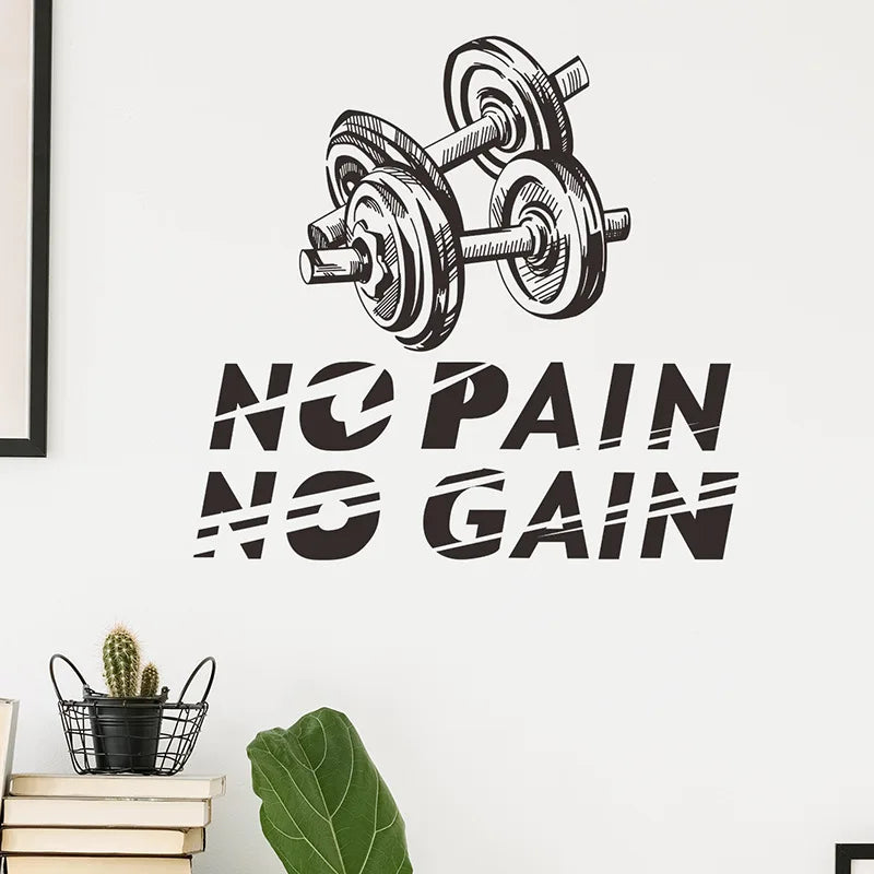 Sport Fitness Slogan Wand Aufkleber Gym Sport Zimmer Dekoration Hantel Individualität Decals Home Decor Selbst Klebe Tapete