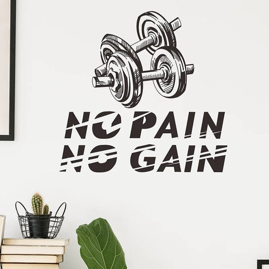 Sport Fitness Slogan Wand Aufkleber Gym Sport Zimmer Dekoration Hantel Individualität Decals Home Decor Selbst Klebe Tapete