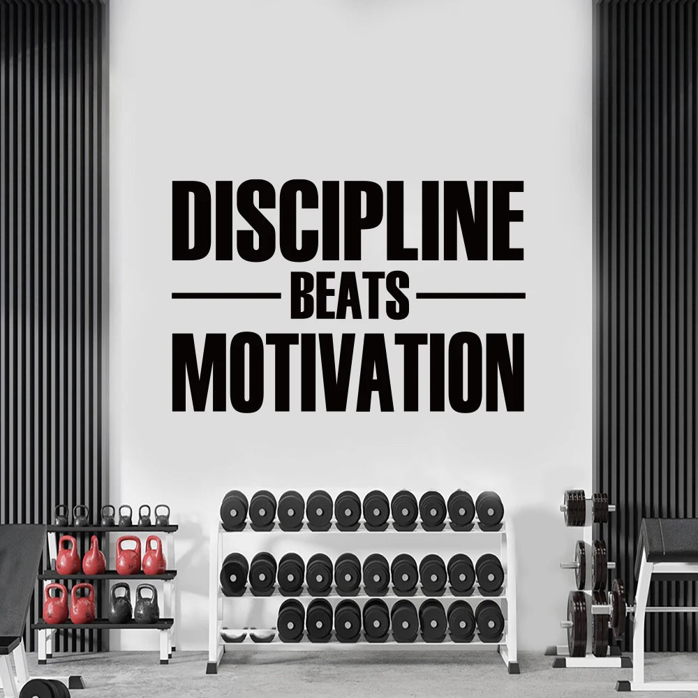 Große Disziplin Beats Motivation Fitness Gym Wandaufkleber
