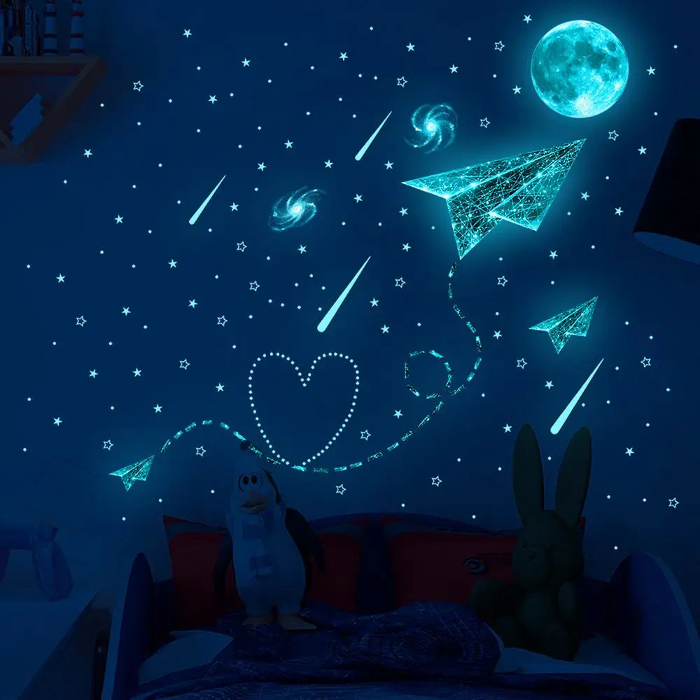 Cosmic Starry Sky Game Handle Gaming Zone Video Home Decor Leuchtender kreativer dekorativer, im Dunkeln leuchtender Wandaufkleber für das Wohnzimmer