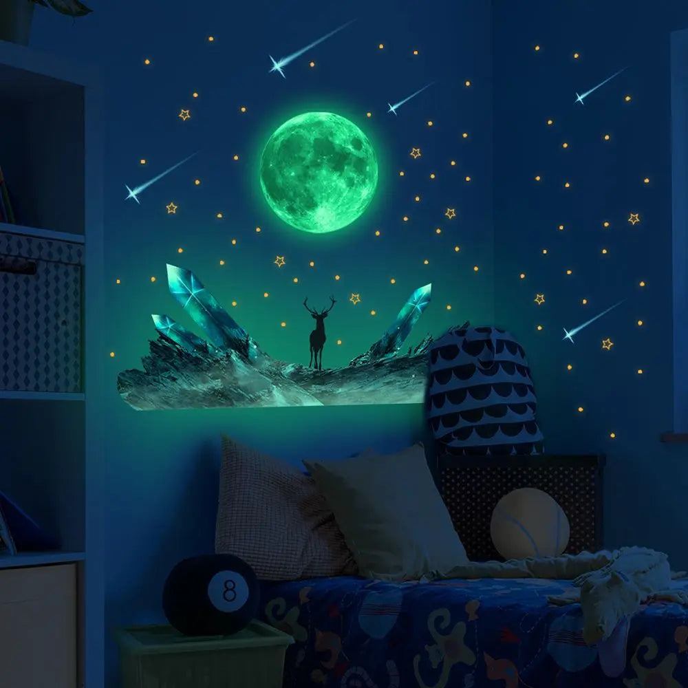 Cosmic Starry Sky Game Handle Gaming Zone Video Home Decor Leuchtender kreativer dekorativer, im Dunkeln leuchtender Wandaufkleber für das Wohnzimmer