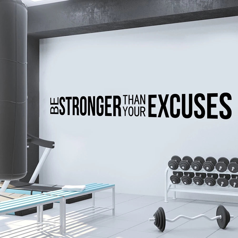 Seien Sie stärker als Ihre Ausreden Fitness studio Wanda uf kleber Aufkleber motivierende inspirierende Zitat Fitness Crossfit Bodybuilding Sport Deko
