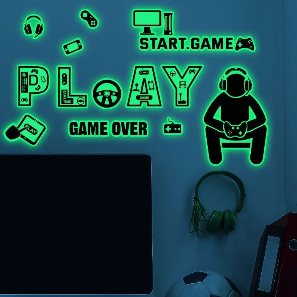 Cosmic Starry Sky Game Handle Gaming Zone Video Home Decor Leuchtender kreativer dekorativer, im Dunkeln leuchtender Wandaufkleber für das Wohnzimmer