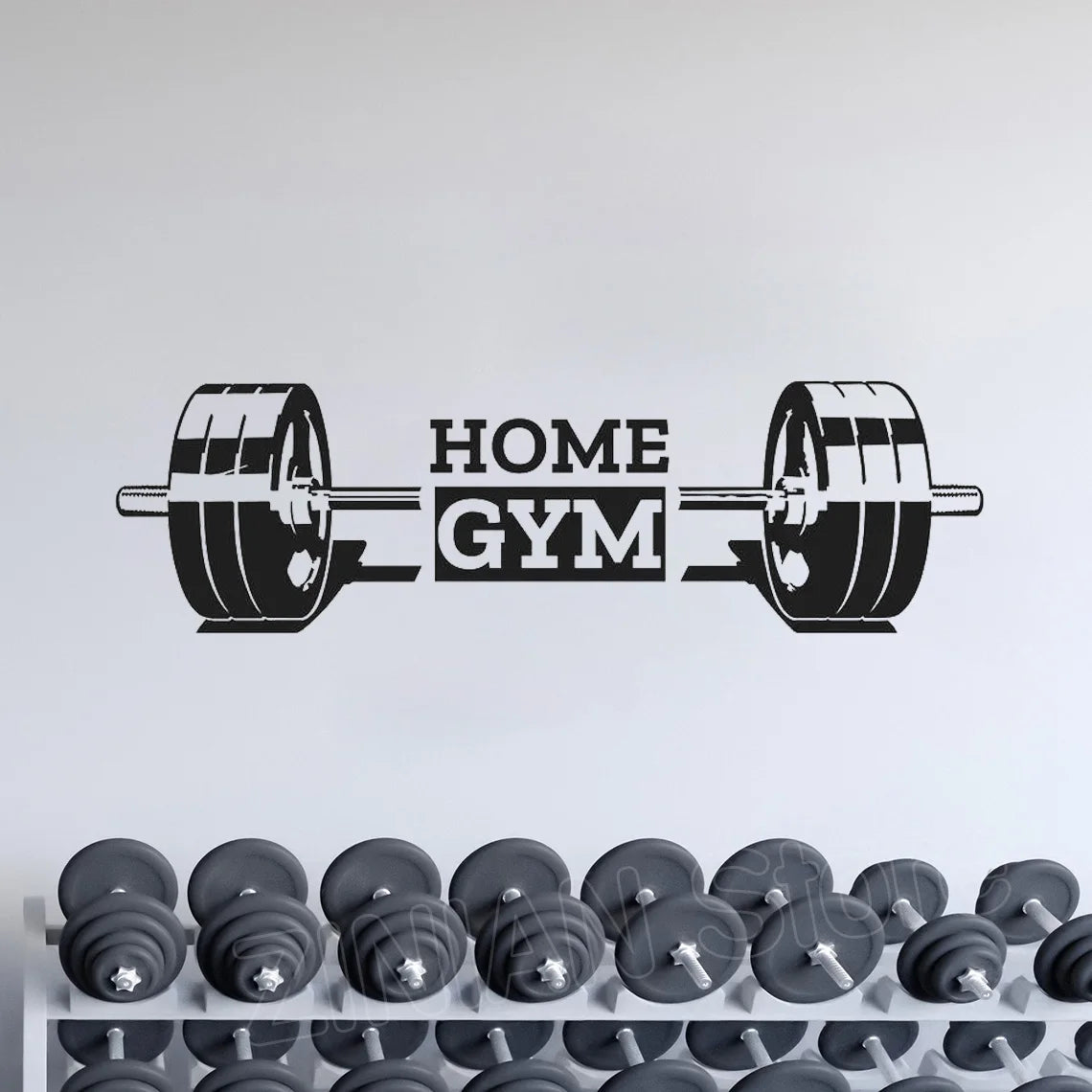 Home Gym Wandtattoo Fitness Wandaufkleber Langhanteltraining Fitness Vinyl Aufkleber Home Decor Wandbilder Abnehmbare große Größe A708