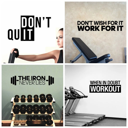 1pc Fitness Aufkleber Gym Dekoration DIY Vinyl selbstklebende Kunst Aufkleber für Fitness Räume Dekor Gym Aufkleber Wandtattoo Tapete