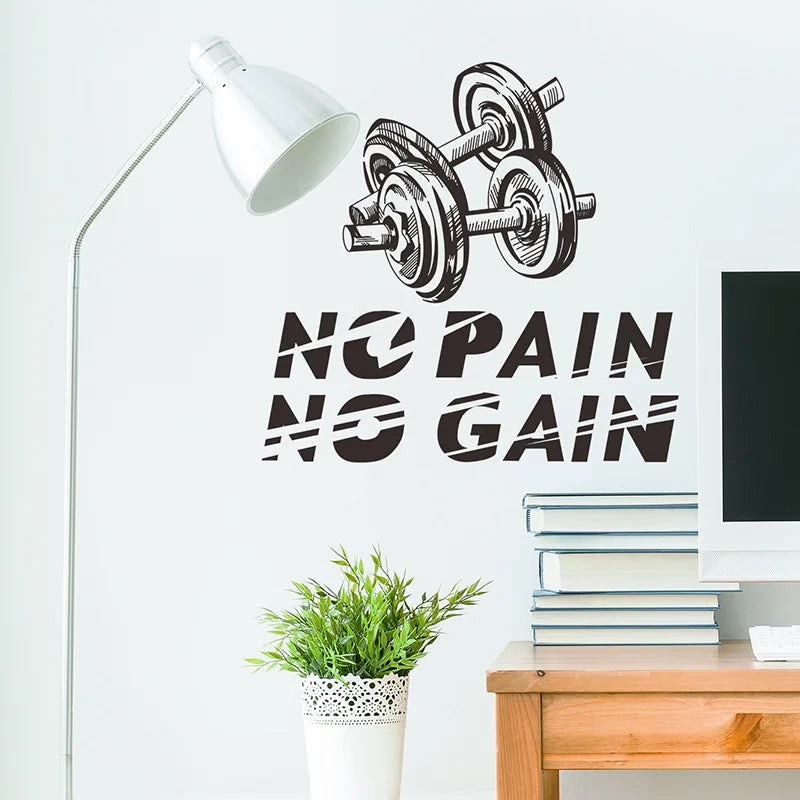 Sport Fitness Slogan Wand Aufkleber Gym Sport Zimmer Dekoration Hantel Individualität Decals Home Decor Selbst Klebe Tapete