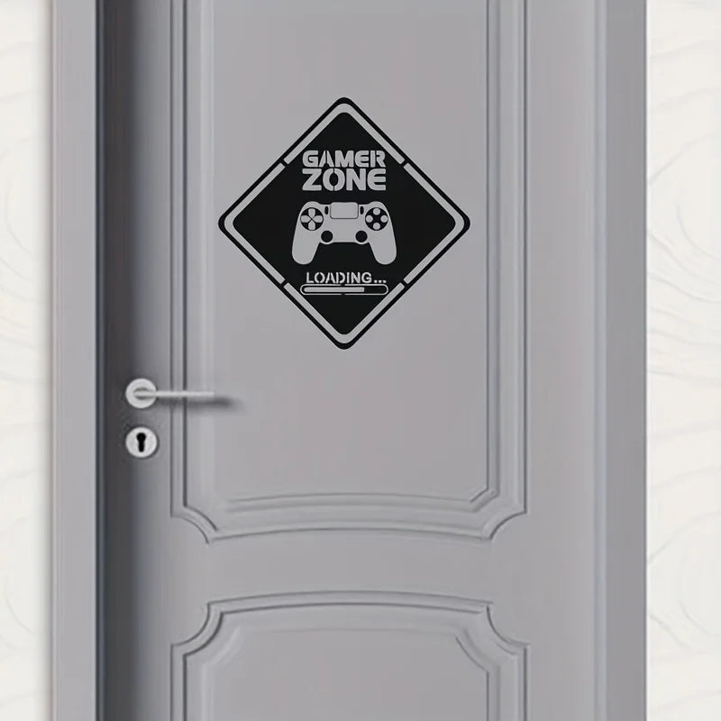 1 Stück Gamer Zone Tür Aufkleber Wand Vinyl Aufkleber, Controller Videospiel Kunst Aufkleber, für Wohnzimmer, Schlafzimmer, Heimdekoration