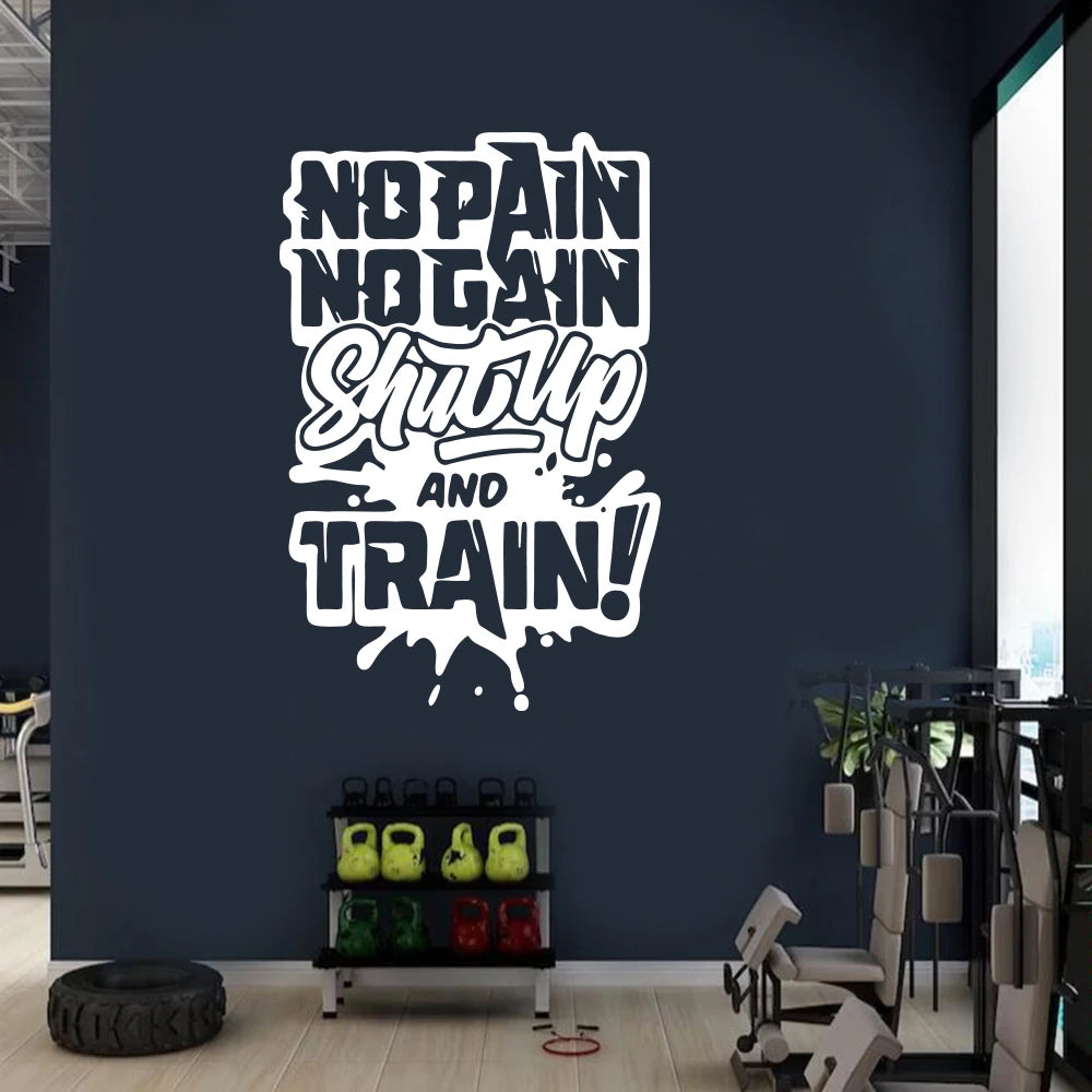 Groß, No Pain No Gain Gym Wandaufkleber, Aufkleber, Sport, Fitness, Crossfit, Bodybuilding, Zug, inspirierendes, motivierendes Zitat
