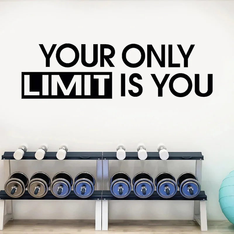 Ihre Einzige Grenze Ist Sie Zitate Gym Studio Decor Wand Aufkleber Home Gym Fitness Decals Motivations Training Tapete Wandmalereien 4890