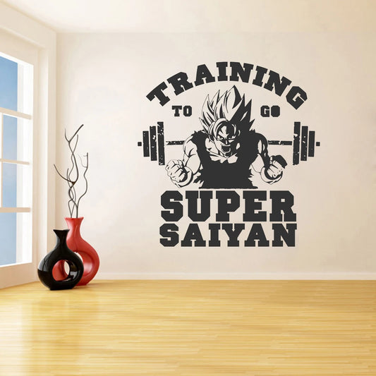 Gym Training Langhantel Wandaufkleber Fitness Crossfit Übung Anime Wandtattoo für Gym Dekor Vinyl Aufkleber A336