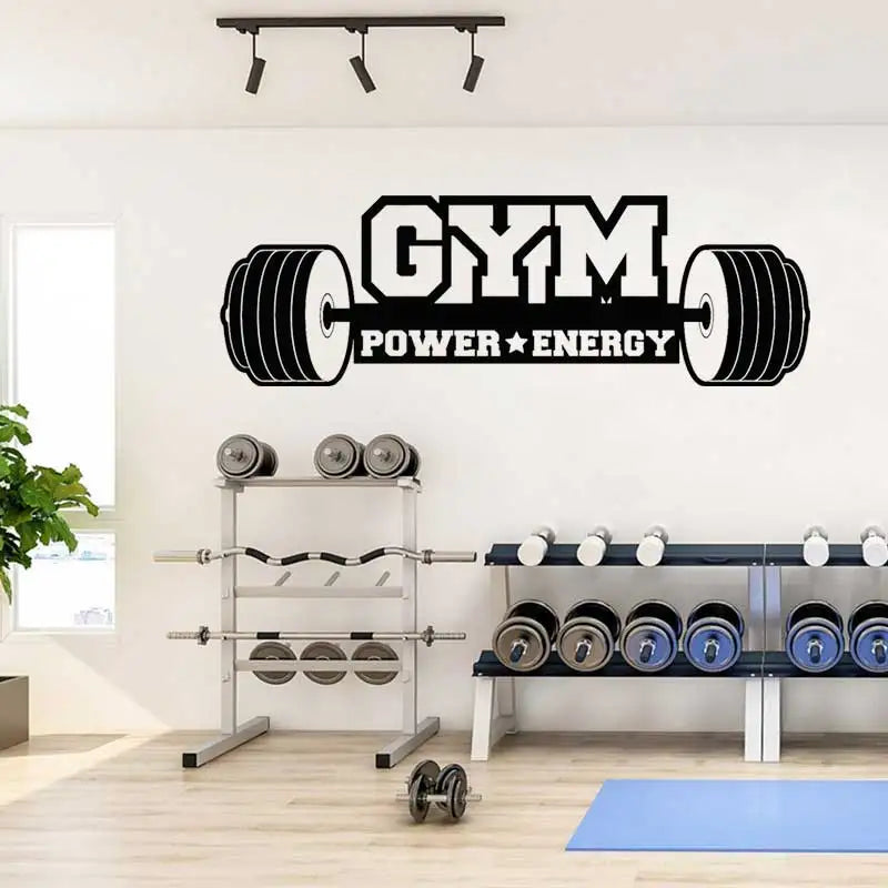 Sport Motivation Gym Kraft Energie Fitness Bodybuilding Wand Abziehbilder Home Gym Fitness Club Türen Und Fenster Dekoration S25