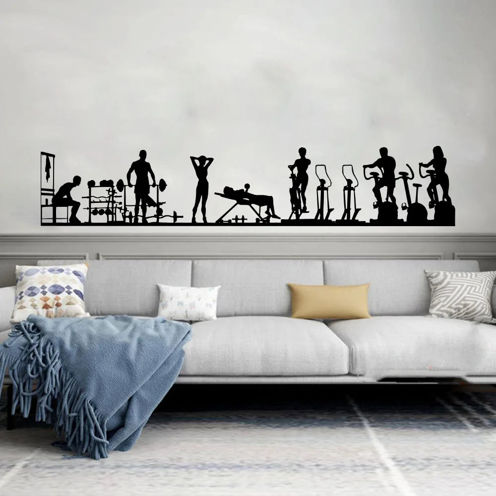 Großer Bodybuilding Gym Sport Wandaufkleber Athletic Interior Fitness Crossfit Training Wandtattoo Vinyl Home Decor