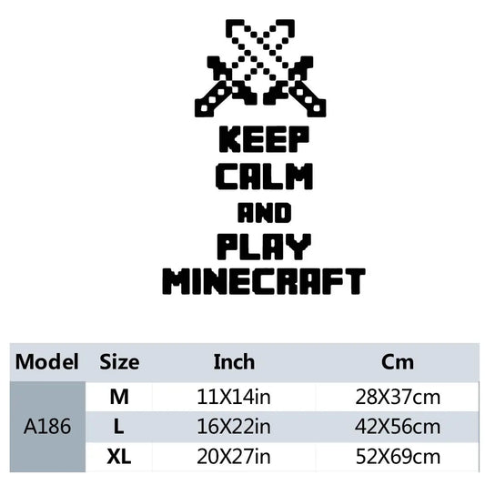 1 pc neues Spiel ruhig bleiben und spielen Minecraft Wohnkultur Wanda uf kleber für Zimmer Dekoration Vinyl Wandt attoo