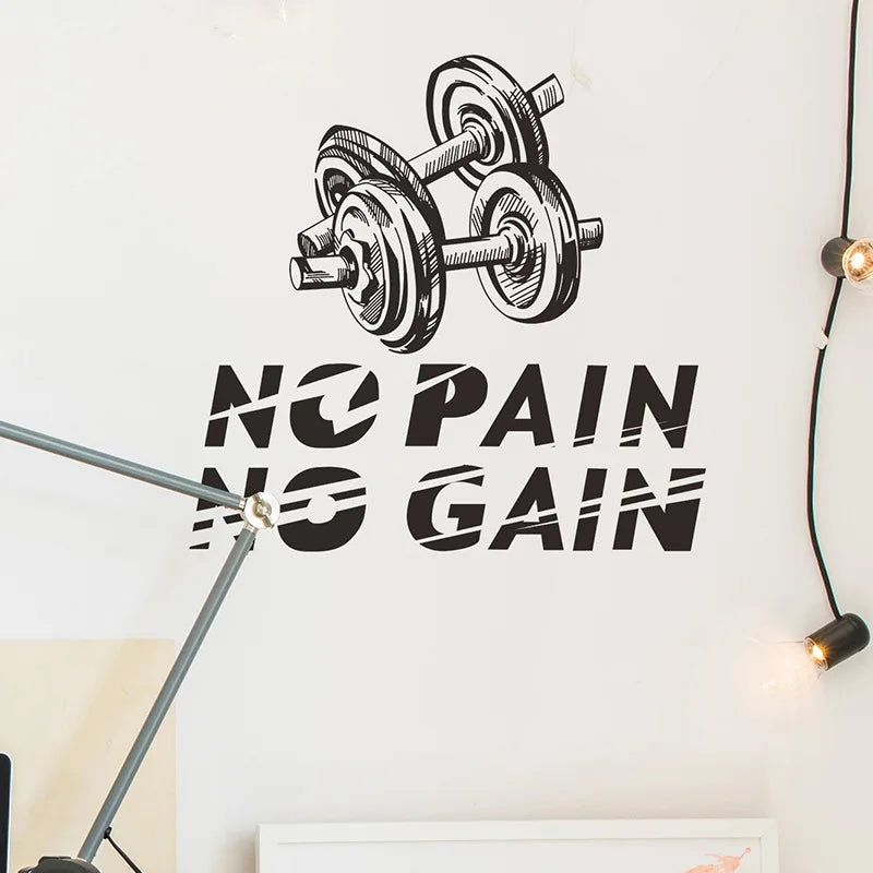 Sport Fitness Slogan Wand Aufkleber Gym Sport Zimmer Dekoration Hantel Individualität Decals Home Decor Selbst Klebe Tapete