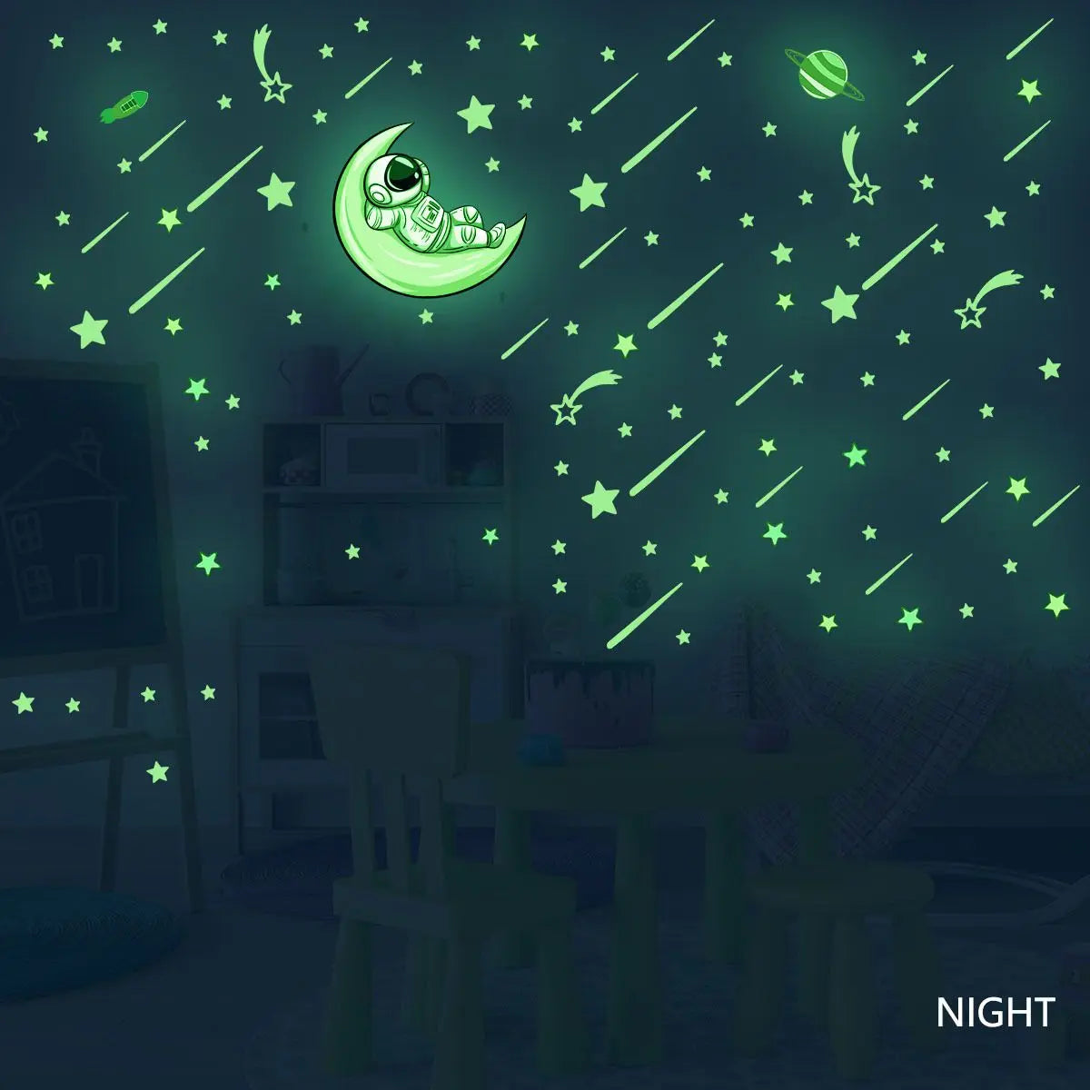 Cosmic Starry Sky Game Handle Gaming Zone Video Home Decor Leuchtender kreativer dekorativer, im Dunkeln leuchtender Wandaufkleber für das Wohnzimmer