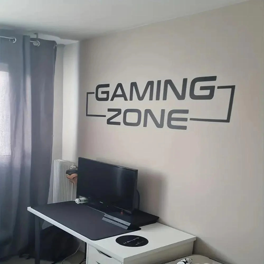 1 Stück schönes Gaming-Zonenmuster, wasserdichter Wandaufkleber, PVC-Wandkunst-Aufkleber, moderne Mode-Wandaufkleber für Spielzimmer und Schlafzimmer