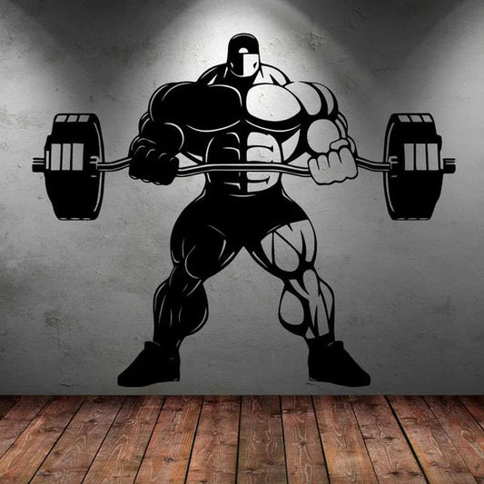 Große Größe Bodybuilder Gym Fitness Coach Sport Muskeln Wandtattoo Vinyl Kunst Wandaufkleber Gym Club Gewichtheben Tapete S011
