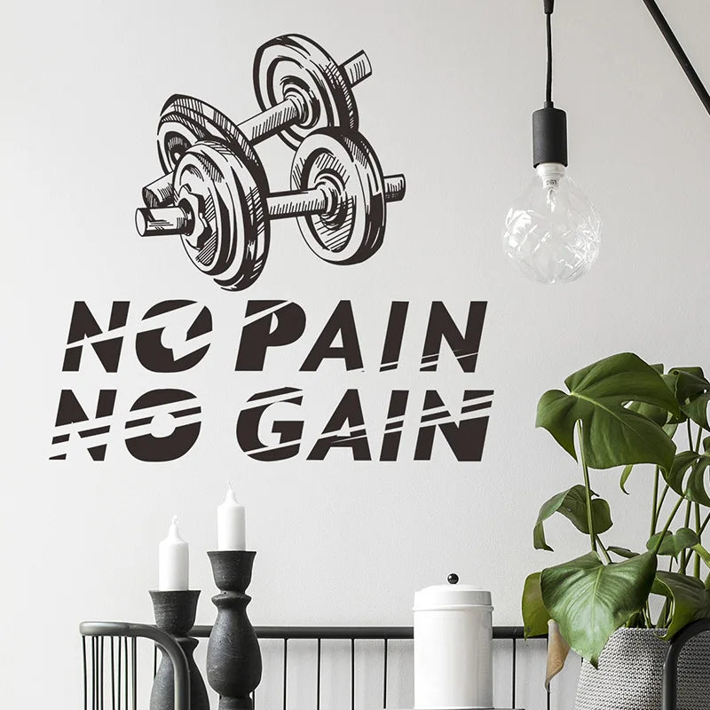 Sport Fitness Slogan Wand Aufkleber Gym Sport Zimmer Dekoration Hantel Individualität Decals Home Decor Selbst Klebe Tapete