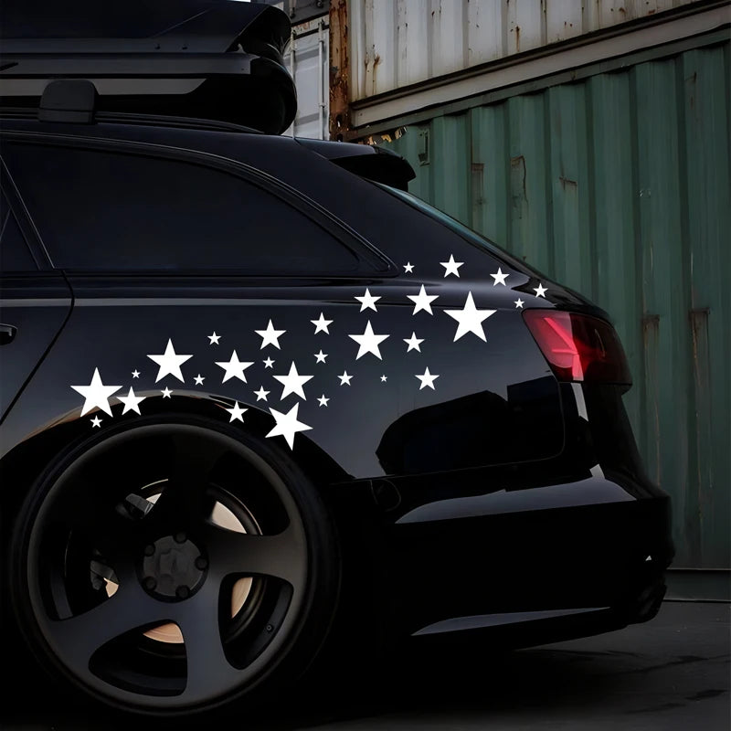 Reflektierender Autoaufkleber mit fünfzackigem Stern, kreativer Vinyl-Aufkleber für Laptop, Motorrad, wasserdicht und langlebig
