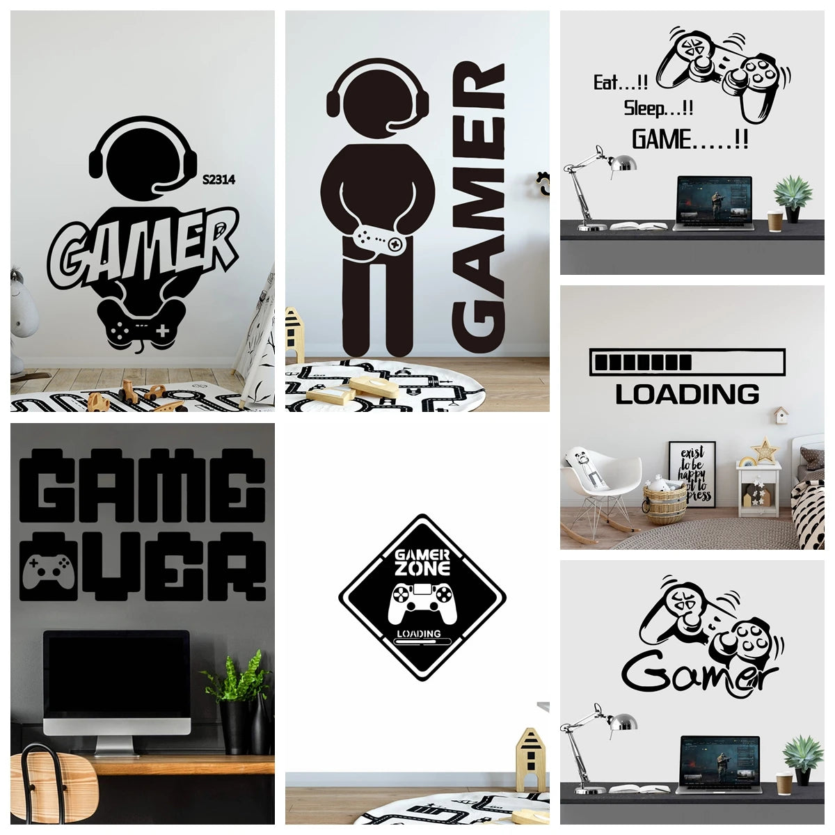1pc Gamer Wand Kunst Aufkleber Für Kinderzimmer Dekor Spiel Griff Frase Vinyl Aufkleber Für Kinder Schlafzimmer Tür abziehbilder