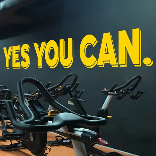 Ja Sie Können, gym Zitat Wand Aufkleber Vinyl Home Gym Decor Fitness Inspirierende Worte Radfahren Studio Decals Wandbild Tapete Z558