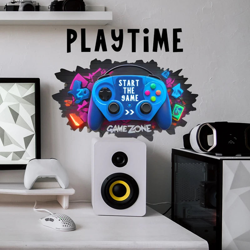 Coole E-Sport-Spielekonsole, 3D-Wandaufkleber